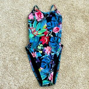 Jolyn black floral print jackson onesie